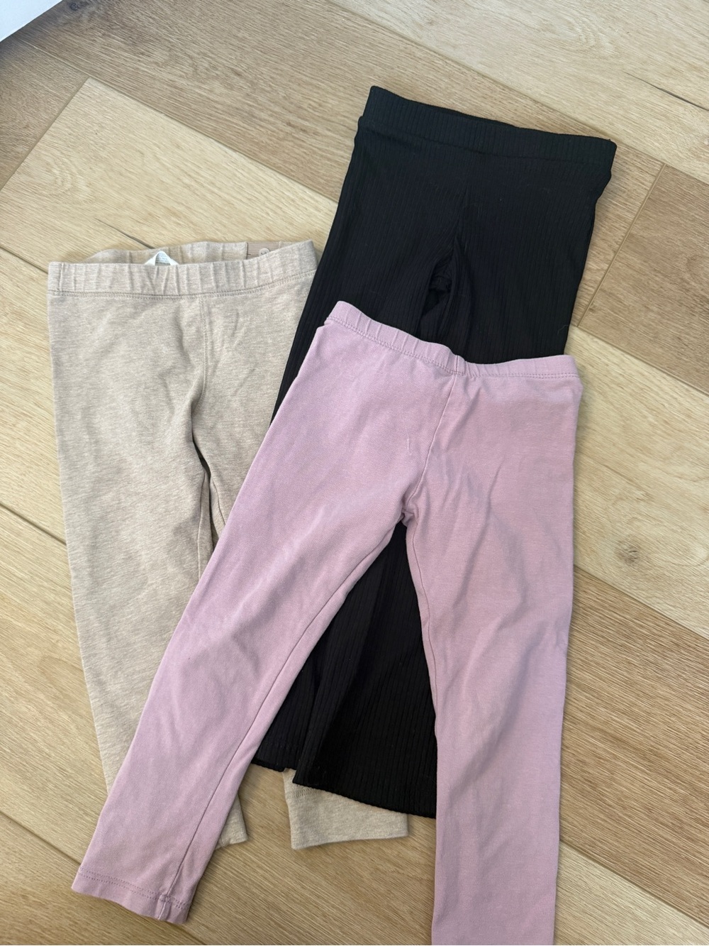 H&M Kids Leggings Trio in Black, Pink and Beige